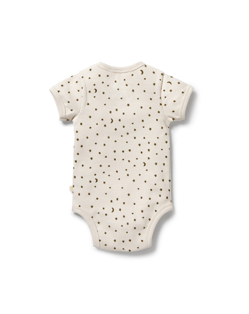 Chasing The Moon Organic Rib Henley Bodysuit