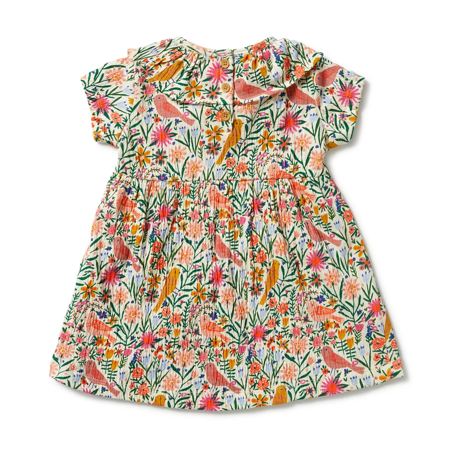 Birdie Floral Crinkle Ruffle Dress