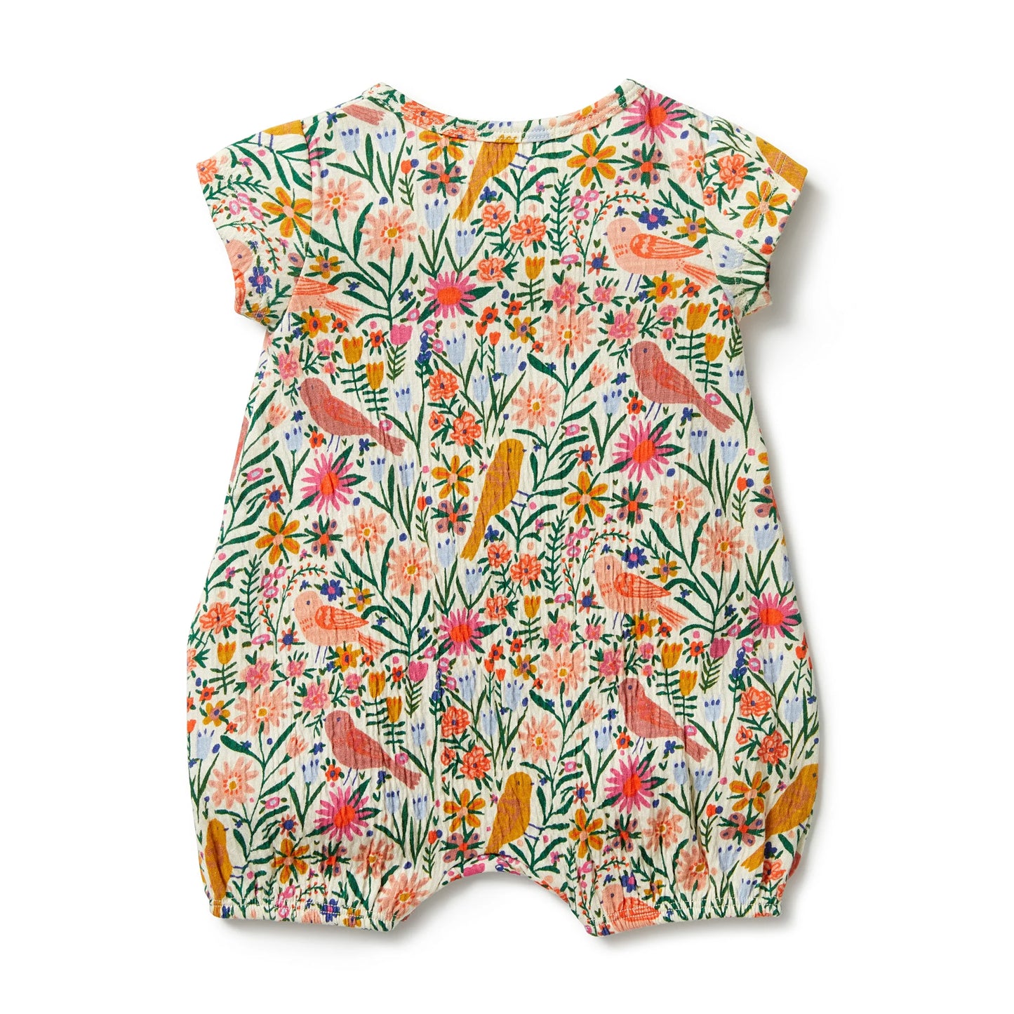 Birdie Floral Crinkle Henley Playsuit