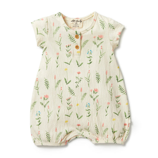 Wild Flower Crinkle Cotton Playsuit