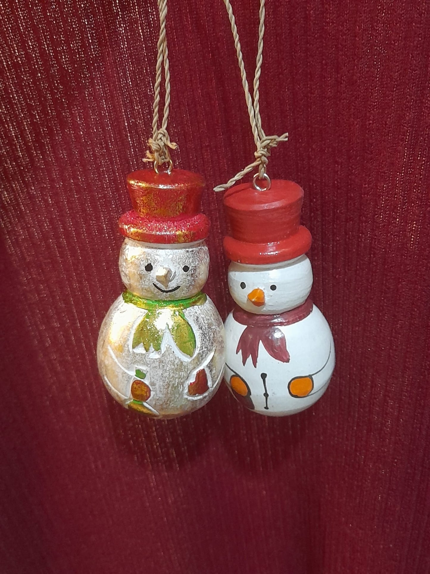 Christmas Ornament - Glittery Gold Snowman