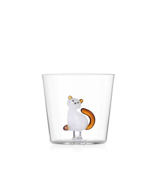 White Cat with Amber Tail Tumbler