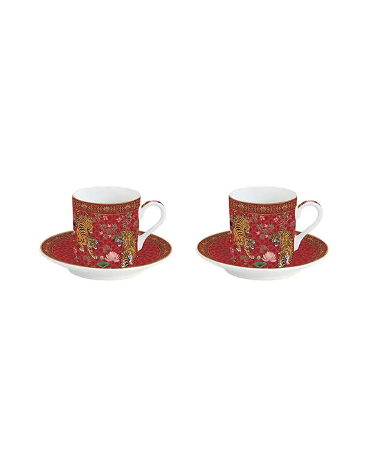 Set of Two Cups 75 ml and Saucers Bengala