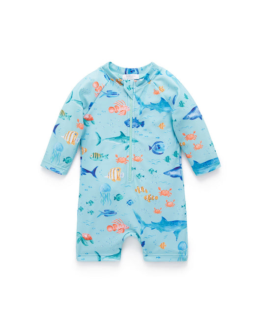 Tropical Fish Printed Sunsuit