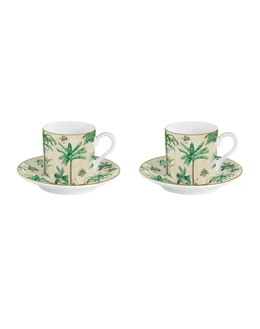 Set of Two Cups 75 ml with Saucers Oasis