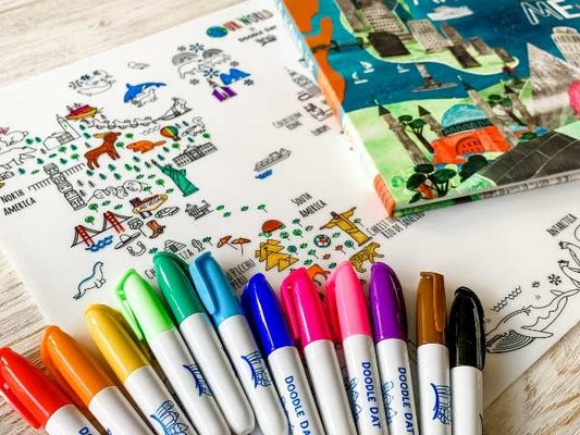 Reusable Colouring Mat by Doodle Dat - Educational Series - World Map