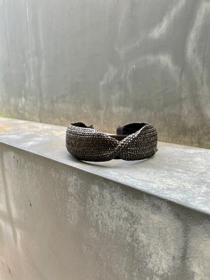 Natural Rattan Hairband (Black/Almond) - Assorted