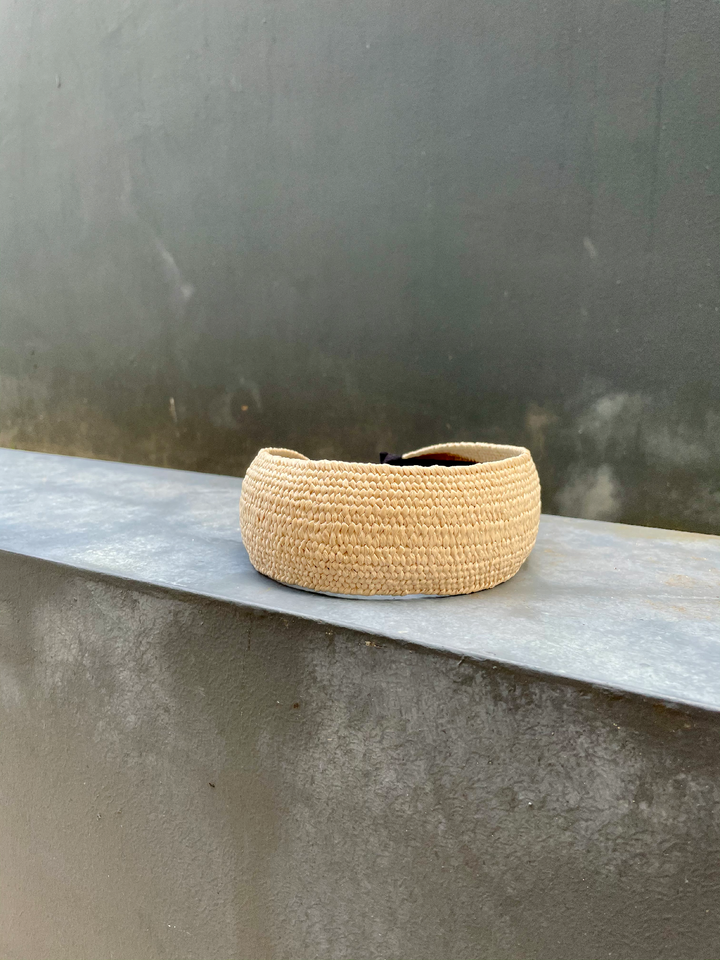 Natural Rattan Hairband (Black/Almond) - Assorted