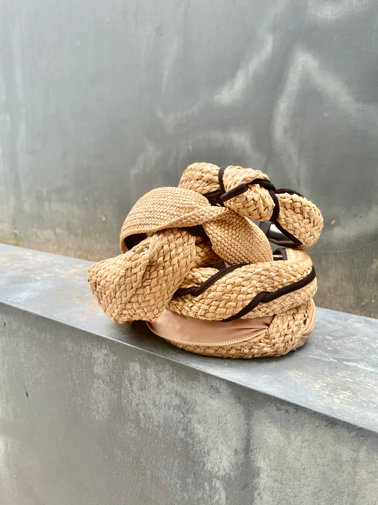 Natural Rattan Hairband (Beige) - Assorted