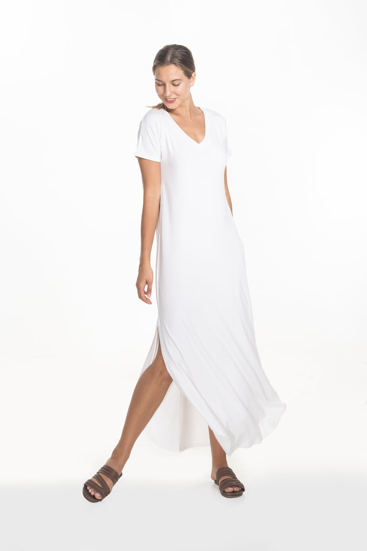 Campbell V-Neck Bamboo Maxi Dress
