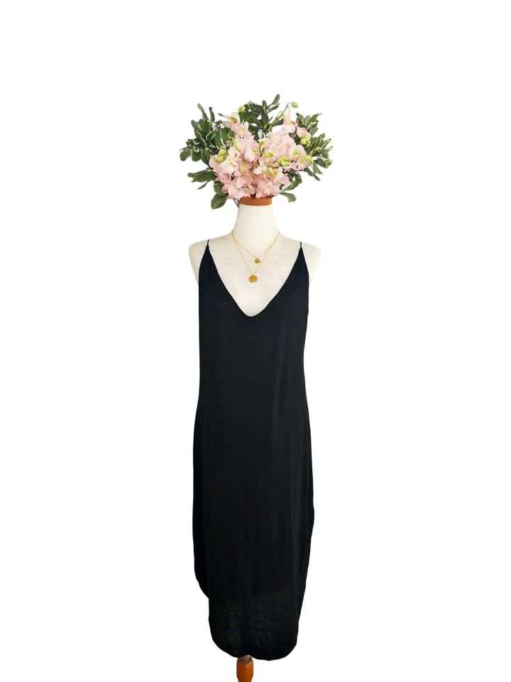Monroe Low-Back Draped Bamboo Midi Dress